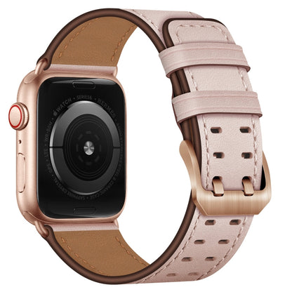 Skorter | Double Buckle Leather Band for Apple Watch Series 9&8&7 41mm / SE 3&SE 2&6&SE&5&4 40mm / 3&2&1 38mm (Pink Sand)