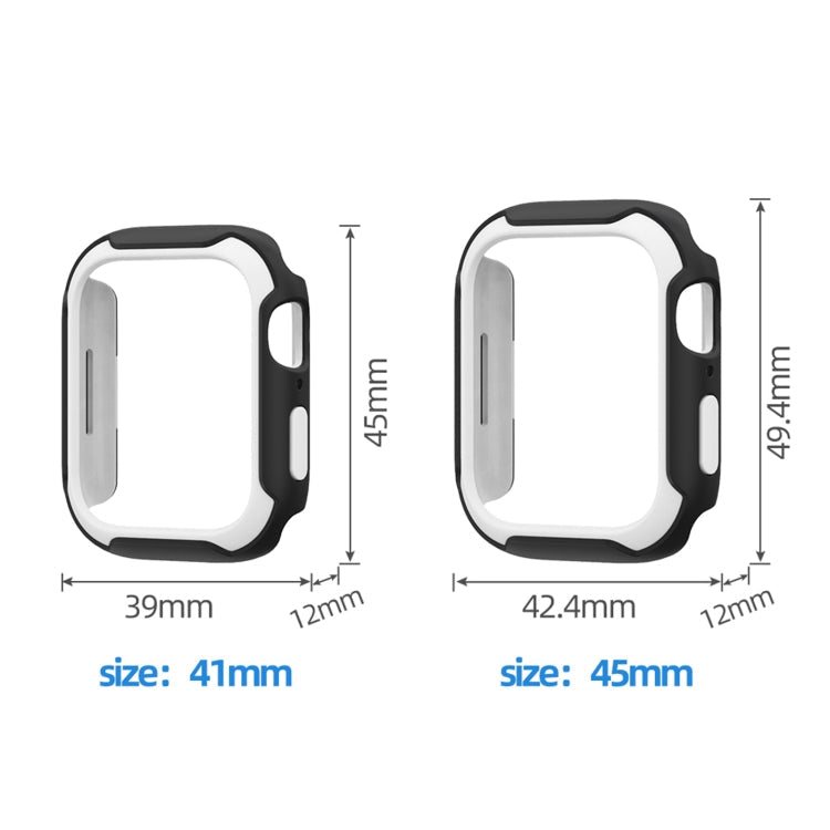Skorter | Detachable Two-Color Watch Case for Apple Watch Series 9 / 8 / 7 41mm / 6&SE&5&4 40mm (Black White)