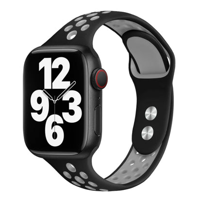 Skorter | Double Nail Small Waist Watch Band for Apple Watch Ultra 49mm & Watch Ultra 2 49mm / Series 9 & 8 & 7 45mm / SE 3 & SE 2 & 6 & SE & 5 & 4 44mm / 3 & 2 & 1 42mm (Black Gray)