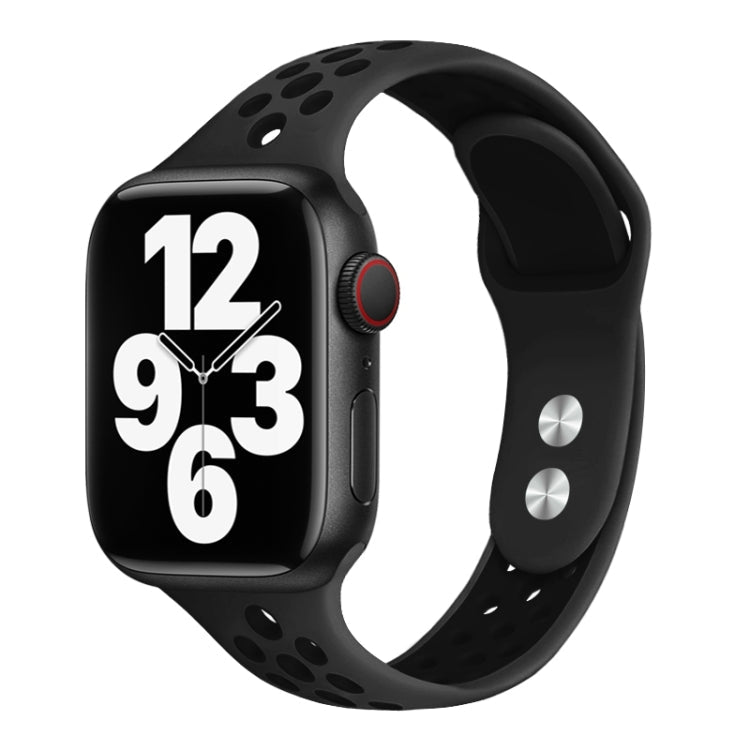 Skorter | Double Nail Small Waist Watch Strap for Apple Watch Ultra 49mm & Watch Ultra 2 49mm / Series 9 & 8 & 7 45mm / SE 3 & SE 2 & 6 & SE & 5 & 4 44mm / 3 & 2 & 1 42mm (Dark Gray Black)