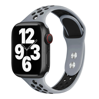 Skorter | Double Nail Small Waist Watch Strap for Apple Watch Ultra 49mm & Watch Ultra 2 49mm / Series 9 & 8 & 7 45mm / SE 3 & SE 2 & 6 & SE & 5 & 4 44mm / 3 & 2 & 1 42mm (Gray Black)