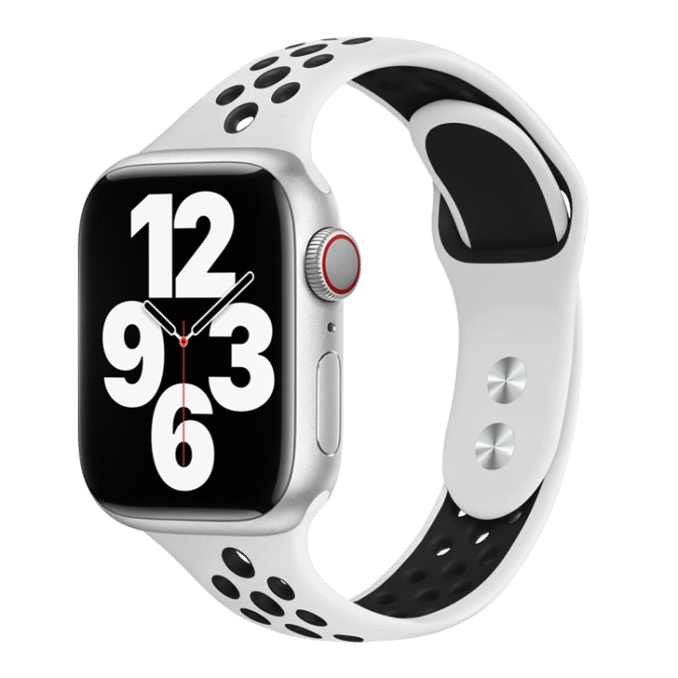 Skorter | Double Nail Small Waist Watch Band For Apple Watch Series 9&8&7 41mm / SE 3&SE 2&6&SE&5&4 40mm / 3&2&1 38mm (White Black)