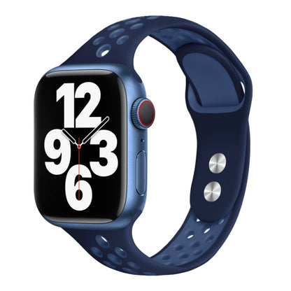 Skorter | Double Nail Small Size Watch Band for Apple Watch Series 9&8&7 41mm / SE 3&SE 2&6&SE&5&4 40mm / 3&2&1 38mm (Navy Blue)