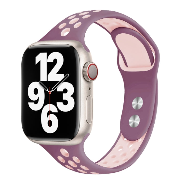 Skorter | Double Nail Small Size Watch Band for Apple Watch Series 9&8&7 41mm / SE 3&SE 2&6&SE&5&4 40mm / 3&2&1 38mm (Purple Pink)
