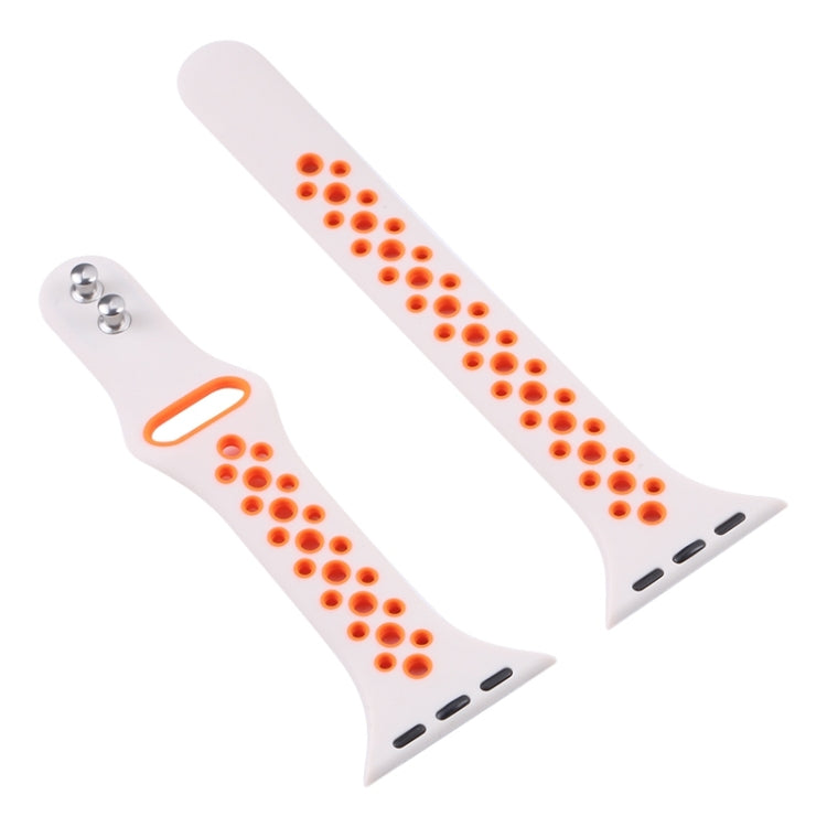 Skorter | Litet midjeband med dubbel spik för Apple Watch Series 9&amp;8&amp;7 41mm / SE 3&amp;SE 2&amp;6&amp;SE&amp;5&amp;4 40mm / 3&amp;2&amp;1 38mm (Svartgrå)