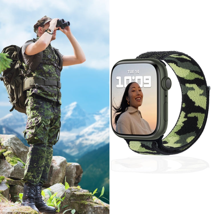 Skorter | Frerndorf | Nylon Loop Watch Band for Apple Watch Ultra 49mm & Watch Ultra 2 49mm / Series 9 & 8 & 7 45mm / SE 3 & SE 2 & 6 & SE & 5 & 4 44mm / 3 & 2 & 1 42mm (Pink Camouflage)