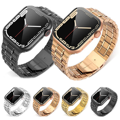 Skorter | 5-pearls stainless steel bracelet for Apple Watch Series 9&8&7 41mm / SE 3&SE 2&6&SE&5&4 40mm / 3&2&1 38mm (Black)