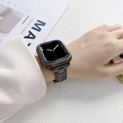 Skorter | Electroplated acrylic watch strap for Apple Watch Ultra 49mm & Watch Ultra 2 49mm / Series 9 & 8 & 7 45mm / SE 3 & SE 2 & 6 & SE & 5 & 4 44mm / 3 & 2 & 1 42mm (Black)