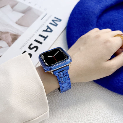 Skorter | Electroplated Acrylic Watch Strap for Apple Watch Ultra 49mm & Watch Ultra 2 49mm / Series 9 & 8 & 7 45mm / SE 3 & SE 2 & 6 & SE & 5 & 4 44mm / 3 & 2 & 1 42mm (Blue)