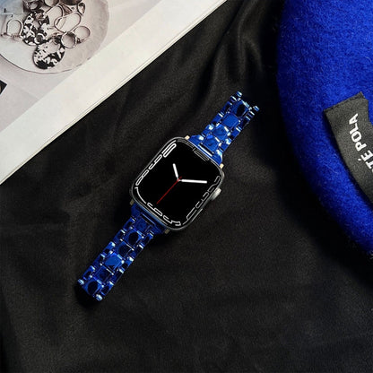 Skorter | Electroplated Acrylic Watch Strap for Apple Watch Ultra 49mm & Watch Ultra 2 49mm / Series 9 & 8 & 7 45mm / SE 3 & SE 2 & 6 & SE & 5 & 4 44mm / 3 & 2 & 1 42mm (Blue)