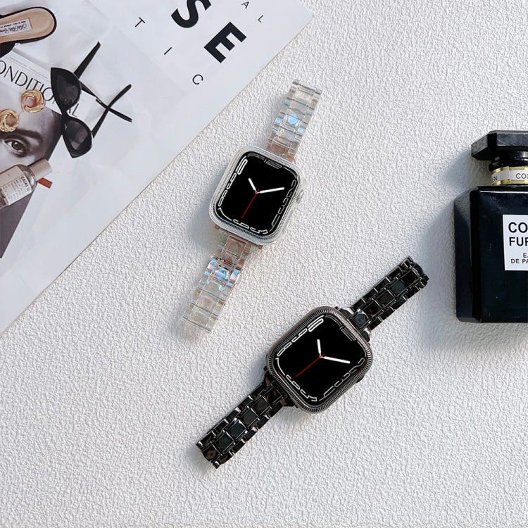 Skorter | Electroplated acrylic watch strap for Apple Watch Ultra 49mm & Watch Ultra 2 49mm / Series 9 & 8 & 7 45mm / SE 3 & SE 2 & 6 & SE & 5 & 4 44mm / 3 & 2 & 1 42mm (Black)