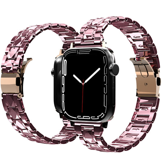 Skorter | Electroplated acrylic watch strap for Apple Watch Series 9&8&7 41mm / SE 3&SE 2&6&SE&5&4 40mm / 3&2&1 38mm (Pink)