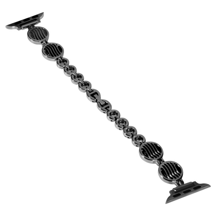 Skorter | Crystal Texture Metal Bracelet for Apple Watch Ultra 49mm & Watch Ultra 2 49mm / Series 9 & 8 & 7 45mm / SE 3 & SE 2 & 6 & SE & 5 & 4 44mm / 3 & 2 & 1 42mm (Black)