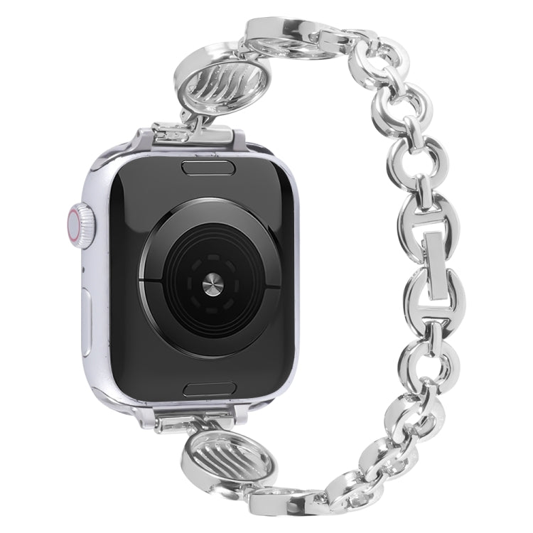 Skorter | Crystal Structure Metal Watch Band for Apple Watch Ultra 49mm & Watch Ultra 2 49mm / Series 9 & 8 & 7 45mm / SE 3 & SE 2 & 6 & SE & 5 & 4 44mm / 3 & 2 & 1 42mm (Silver)