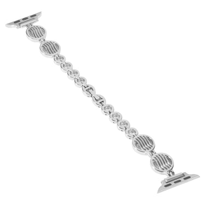 Skorter | Crystal Texture Metal Watch Band for Apple Watch Series 9&8&7 41mm / SE 3&SE 2&6&SE&5&4 40mm / 3&2&1 38mm (Silver)