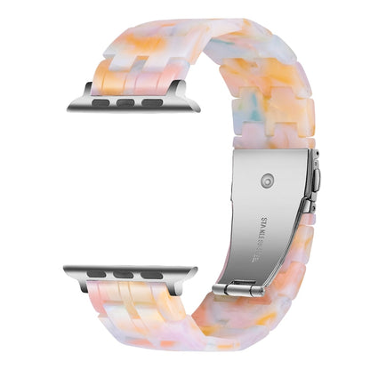 Skorter | Five Pearl Resin Watch Band for Apple Watch Ultra 49mm & Watch Ultra 2 49mm / Series 9 & 8 & 7 45mm / SE 3 & SE 2 & 6 & SE & 5 & 4 44mm / 3 & 2 & 1 42mm (Color Pink)