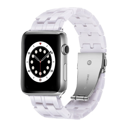 Skorter | Five-Pearl-Resin-Watch-Band for Apple Watch Ultra 49 mm & Watch Ultra 2 49 mm / Series 9 & 8 & 7 45 mm / SE 3 & SE 2 & 6 & SE & 5 & 4 44 mm / 3 & 2 & 1 42 mm (Starlight White)