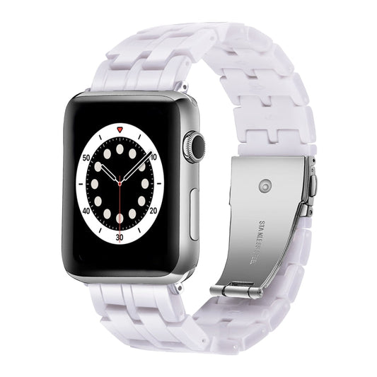 Skorter | Five-Pearl-Resin-Watch-Band for Apple Watch Ultra 49 mm & Watch Ultra 2 49 mm / Series 9 & 8 & 7 45 mm / SE 3 & SE 2 & 6 & SE & 5 & 4 44 mm / 3 & 2 & 1 42 mm (Starlight White)