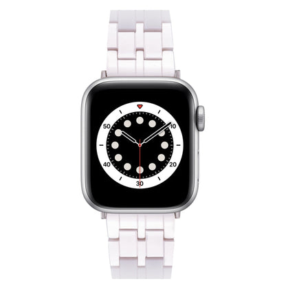 Skorter | Five-Pearl-Resin-Watch-Band for Apple Watch Ultra 49 mm & Watch Ultra 2 49 mm / Series 9 & 8 & 7 45 mm / SE 3 & SE 2 & 6 & SE & 5 & 4 44 mm / 3 & 2 & 1 42 mm (Starlight White)