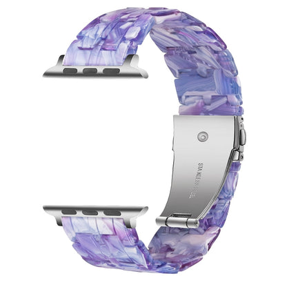 Skorter | Five-Pearl-Resin-Watch-Band for Apple Watch Ultra 49mm & Watch Ultra 2 49mm / Series 9 & 8 & 7 45mm / SE 3 & SE 2 & 6 & SE & 5 & 4 44mm / 3 & 2 & 1 42mm (Purple Texture)