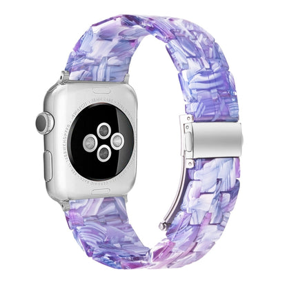 Skorter | Five-Pearl-Resin-Watch-Band for Apple Watch Ultra 49mm & Watch Ultra 2 49mm / Series 9 & 8 & 7 45mm / SE 3 & SE 2 & 6 & SE & 5 & 4 44mm / 3 & 2 & 1 42mm (Purple Texture)