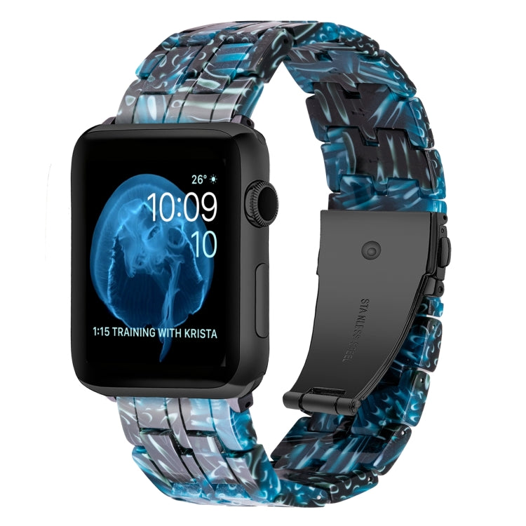 Skorter | Five-Pearl-Resin-Watchband for Apple Watch Series 9&8&7 41mm / SE 3&SE 2&6&SE&5&4 40mm / 3&2&1 38mm (Midnight Blue)