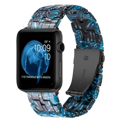 Skorter | Five-Pearl-Resin-Watchband for Apple Watch Series 9&8&7 41mm / SE 3&SE 2&6&SE&5&4 40mm / 3&2&1 38mm (Midnight Blue)