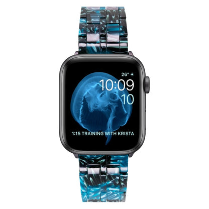 Skorter | Five-Pearl-Resin-Watchband for Apple Watch Series 9&8&7 41mm / SE 3&SE 2&6&SE&5&4 40mm / 3&2&1 38mm (Midnight Blue)