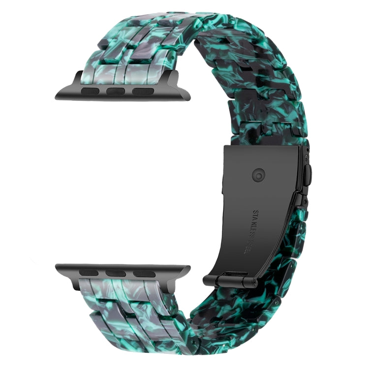 Skorter | Five-Pearl-Resin-Watchband for Apple Watch Series 9&8&7 41mm / SE 3&SE 2&6&SE&5&4 40mm / 3&2&1 38mm (Claw Green)