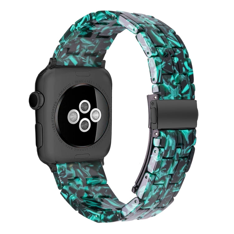 Skorter | Five-Pearl-Resin-Watchband for Apple Watch Series 9&8&7 41mm / SE 3&SE 2&6&SE&5&4 40mm / 3&2&1 38mm (Claw Green)