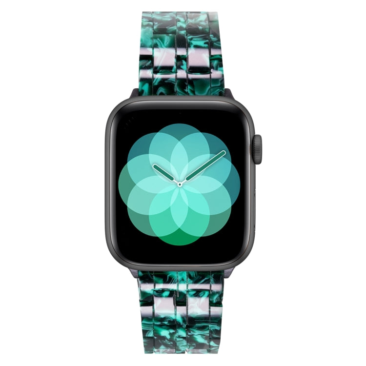 Skorter | Five-Pearl-Resin-Watchband for Apple Watch Series 9&8&7 41mm / SE 3&SE 2&6&SE&5&4 40mm / 3&2&1 38mm (Claw Green)
