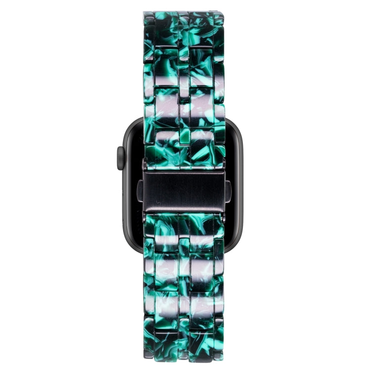 Skorter | Five-Pearl-Resin-Watchband for Apple Watch Series 9&8&7 41mm / SE 3&SE 2&6&SE&5&4 40mm / 3&2&1 38mm (Claw Green)