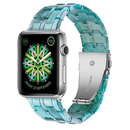 Skorter | Five-Pearl-Resin-Watchband for Apple Watch Series 9&8&7 41mm / SE 3&SE 2&6&SE&5&4 40mm / 3&2&1 38mm (Milky Way Green)