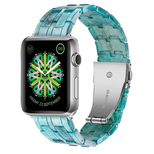 Skorter | Five-Pearl-Resin-Watchband for Apple Watch Series 9&8&7 41mm / SE 3&SE 2&6&SE&5&4 40mm / 3&2&1 38mm (Milky Way Green)