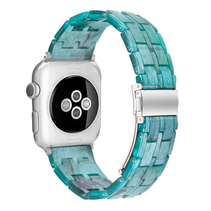 Skorter | Five-Pearl-Resin-Watchband for Apple Watch Series 9&8&7 41mm / SE 3&SE 2&6&SE&5&4 40mm / 3&2&1 38mm (Milky Way Green)