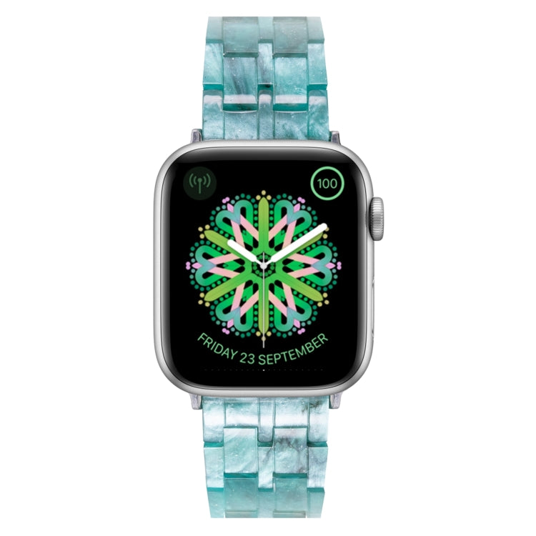 Skorter | Five-Pearl-Resin-Watchband for Apple Watch Series 9&8&7 41mm / SE 3&SE 2&6&SE&5&4 40mm / 3&2&1 38mm (Milky Way Green)