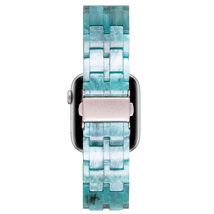 Skorter | Five-Pearl-Resin-Watchband for Apple Watch Series 9&8&7 41mm / SE 3&SE 2&6&SE&5&4 40mm / 3&2&1 38mm (Milky Way Green)
