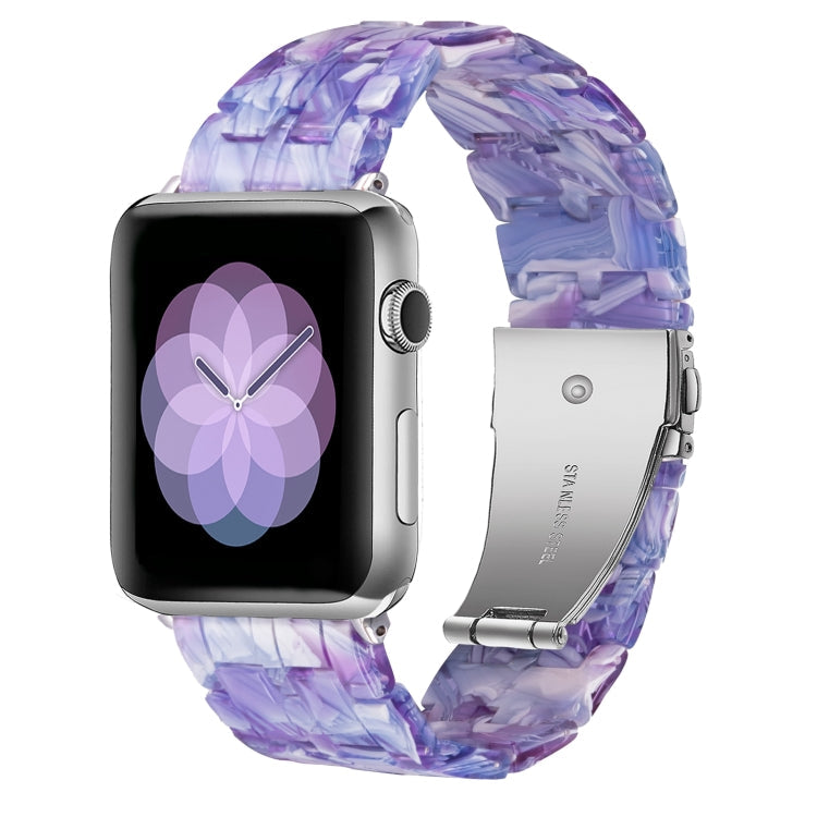 Skorter | Five Pearl Resin Watch Band for Apple Watch Series 9&8&7 41mm / SE 3&SE 2&6&SE&5&4 40mm / 3&2&1 38mm (Purple Texture)