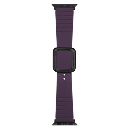Skorter | Black Square Buckle Silicone Watch Band for Apple Watch Ultra 49 mm & Watch Ultra 2 49 mm / Series 9 & 8 & 7 45 mm / SE 3 & SE 2 & 6 & SE & 5 & 4 44 mm / 3 & 2 & 1 42 mm (Cranberry-Cherry)