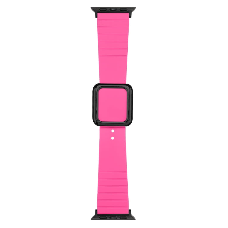 Skorter | Black Square Buckle Silicone Watch Band for Apple Watch Ultra 49mm&Watch Ultra 2 49mm / Series 9&8&7 45mm / SE 3&SE 2&6&SE&5&4 44mm / 3&2&1 42mm (Pitaya)