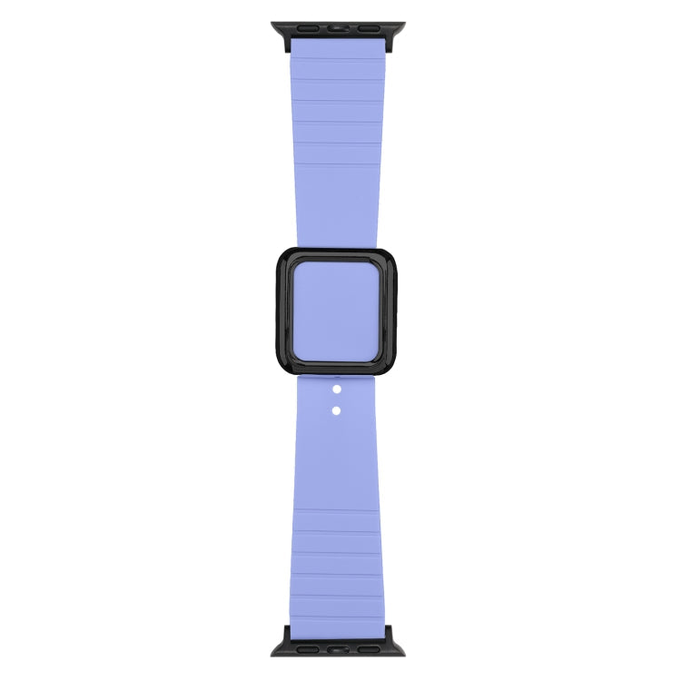 Skorter | Black square buckle silicone watch strap for Apple Watch Ultra 49mm & Watch Ultra 2 49mm / Series 9 & 8 & 7 45mm / SE 3 & SE 2 & 6 & SE & 5 & 4 44mm / 3 & 2 & 1 42mm (Lavender)