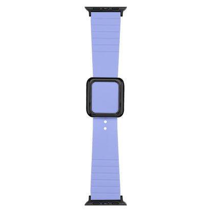 Skorter | Black square buckle silicone watch strap for Apple Watch Ultra 49mm & Watch Ultra 2 49mm / Series 9 & 8 & 7 45mm / SE 3 & SE 2 & 6 & SE & 5 & 4 44mm / 3 & 2 & 1 42mm (Lavender)
