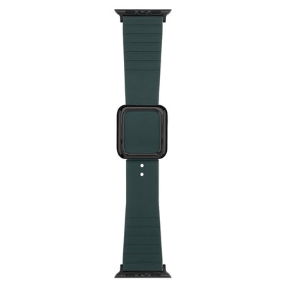 Skorter | Black Square Buckle Silicone Watch Band for Apple Watch Ultra 49mm & Watch Ultra 2 49mm / Series 9 & 8 & 7 45mm / SE 3 & SE 2 & 6 & SE & 5 & 4 44mm / 3 & 2 & 1 42mm (Olive Green)