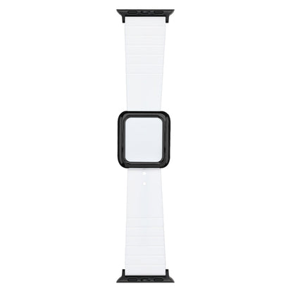 Skorter | Black Square Buckle Silicone Bracelet for Apple Watch Ultra 49mm & Watch Ultra 2 49mm / Series 9 & 8 & 7 45mm / SE 3 & SE 2 & 6 & SE & 5 & 4 44mm / 3 & 2 & 1 42mm (White)