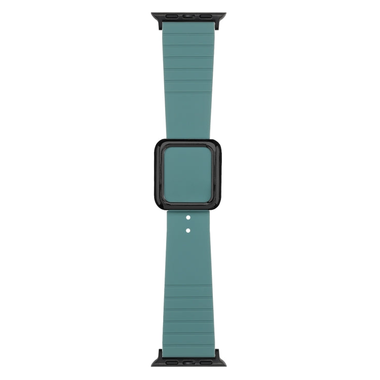 Skorter | Black Square Buckle Silicone Watch Band for Apple Watch Ultra 49mm&Watch Ultra 2 49mm / Series 9&8&7 45mm / SE 3&SE 2&6&SE&5&4 44mm / 3&2&1 42mm (Pine Needle Green)