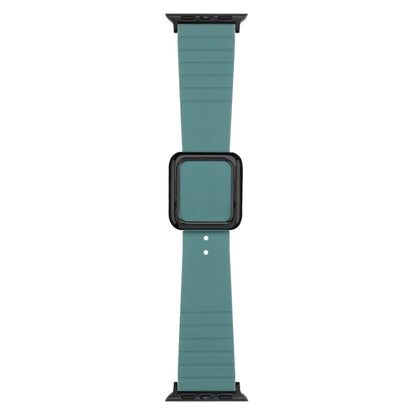 Skorter | Black Square Buckle Silicone Watch Band for Apple Watch Ultra 49mm&Watch Ultra 2 49mm / Series 9&8&7 45mm / SE 3&SE 2&6&SE&5&4 44mm / 3&2&1 42mm (Pine Needle Green)