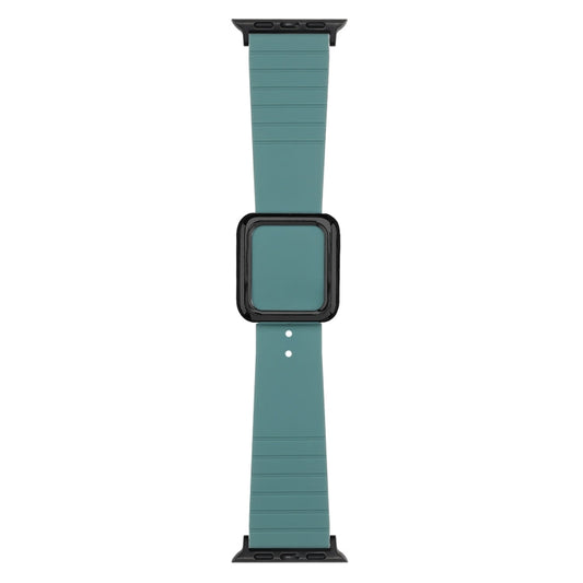 Skorter | Black Square Buckle Silicone Watch Band for Apple Watch Ultra 49mm&Watch Ultra 2 49mm / Series 9&8&7 45mm / SE 3&SE 2&6&SE&5&4 44mm / 3&2&1 42mm (Pine Needle Green)