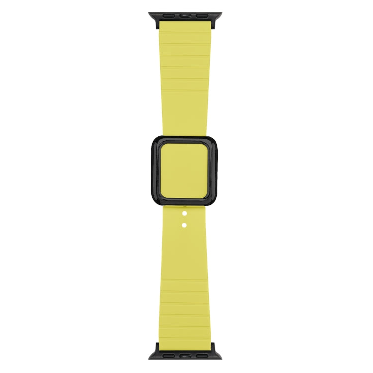 Skorter | Black Square Buckle Silicone Watch Band for Apple Watch Series 9&8&7 41mm / SE 3&SE 2&6&SE&5&4 40mm / 3&2&1 38mm (Bright Lime Yellow)