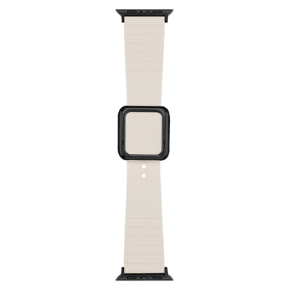Skorter | Black Square Buckle Silicone Watch Strap for Apple Watch Series 9&8&7 41mm / SE 3&SE 2&6&SE&5&4 40mm / 3&2&1 38mm (Starlight)