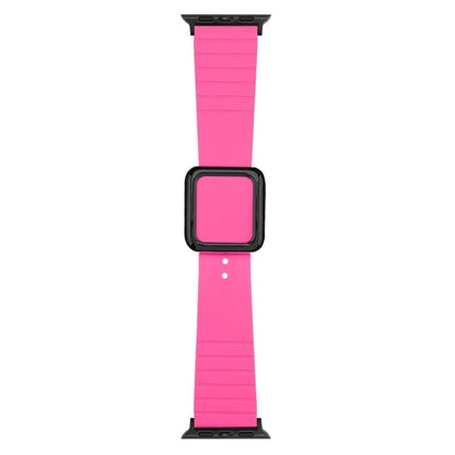 Skorter | Black Square Buckle Silicone Watch Strap for Apple Watch Series 9&8&7 41mm / SE 3&SE 2&6&SE&5&4 40mm / 3&2&1 38mm (Pitaya)